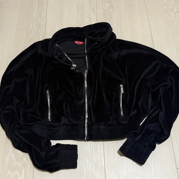 Guess Y2K Black Velour Jacket And Pants Tracksuit Set - Picture 3 of 15